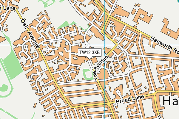 TW12 3XB map - OS VectorMap District (Ordnance Survey)