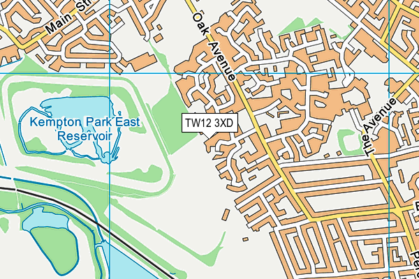 TW12 3XD map - OS VectorMap District (Ordnance Survey)