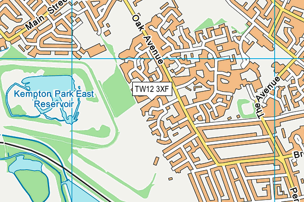TW12 3XF map - OS VectorMap District (Ordnance Survey)