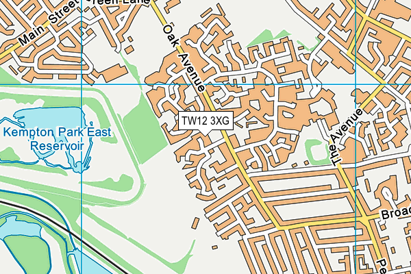 TW12 3XG map - OS VectorMap District (Ordnance Survey)