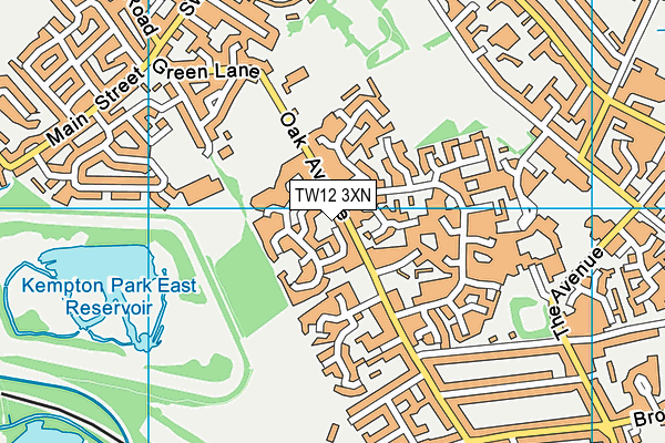 TW12 3XN map - OS VectorMap District (Ordnance Survey)