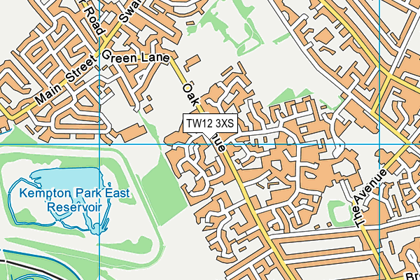 TW12 3XS map - OS VectorMap District (Ordnance Survey)