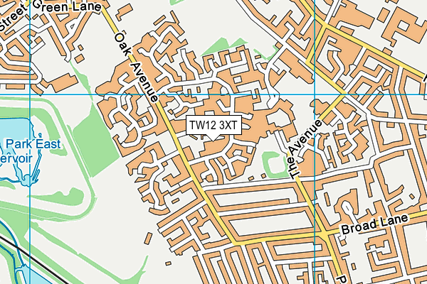 TW12 3XT map - OS VectorMap District (Ordnance Survey)
