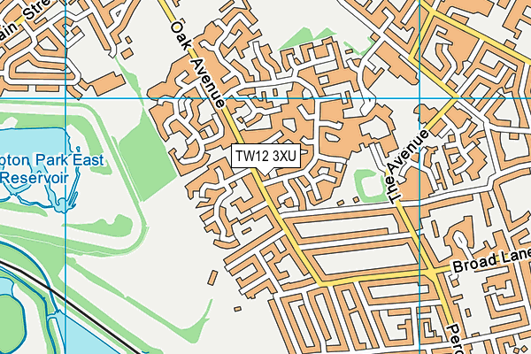 TW12 3XU map - OS VectorMap District (Ordnance Survey)