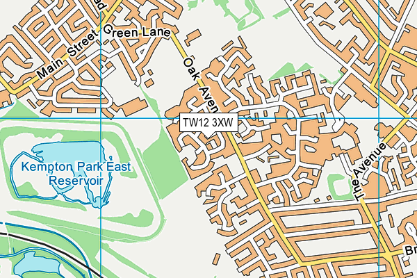 TW12 3XW map - OS VectorMap District (Ordnance Survey)