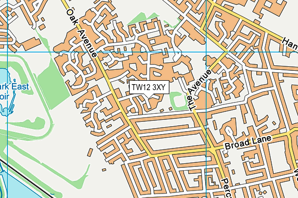 TW12 3XY map - OS VectorMap District (Ordnance Survey)