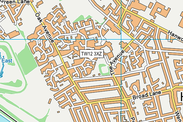 TW12 3XZ map - OS VectorMap District (Ordnance Survey)
