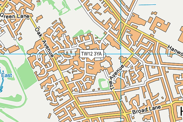 TW12 3YA map - OS VectorMap District (Ordnance Survey)