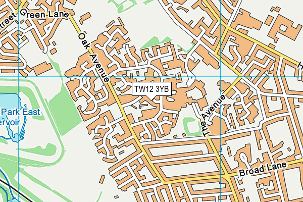 TW12 3YB map - OS VectorMap District (Ordnance Survey)
