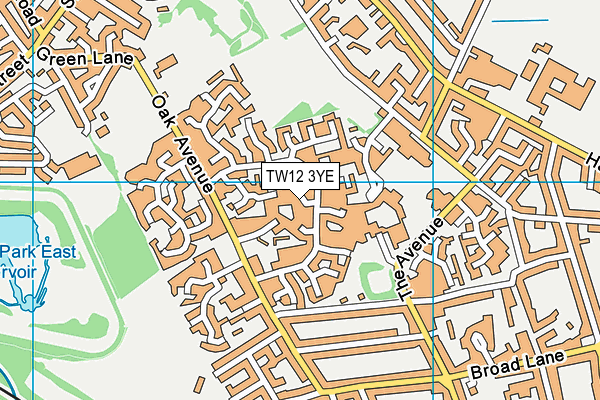 TW12 3YE map - OS VectorMap District (Ordnance Survey)
