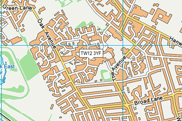 TW12 3YF map - OS VectorMap District (Ordnance Survey)