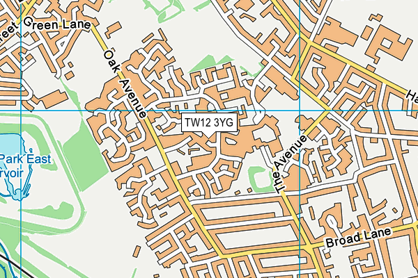 TW12 3YG map - OS VectorMap District (Ordnance Survey)