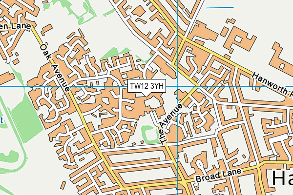 TW12 3YH map - OS VectorMap District (Ordnance Survey)