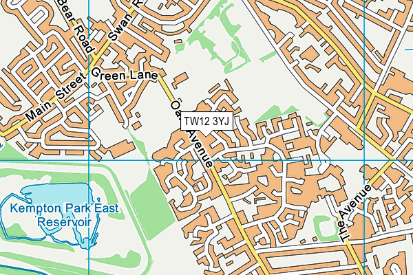 TW12 3YJ map - OS VectorMap District (Ordnance Survey)
