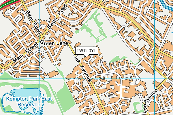 TW12 3YL map - OS VectorMap District (Ordnance Survey)