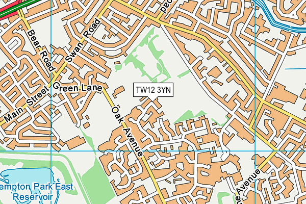 TW12 3YN map - OS VectorMap District (Ordnance Survey)