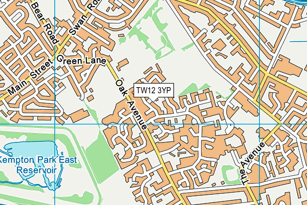 TW12 3YP map - OS VectorMap District (Ordnance Survey)