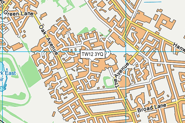 TW12 3YQ map - OS VectorMap District (Ordnance Survey)