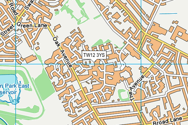TW12 3YS map - OS VectorMap District (Ordnance Survey)