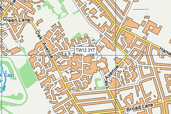 TW12 3YT map - OS VectorMap District (Ordnance Survey)