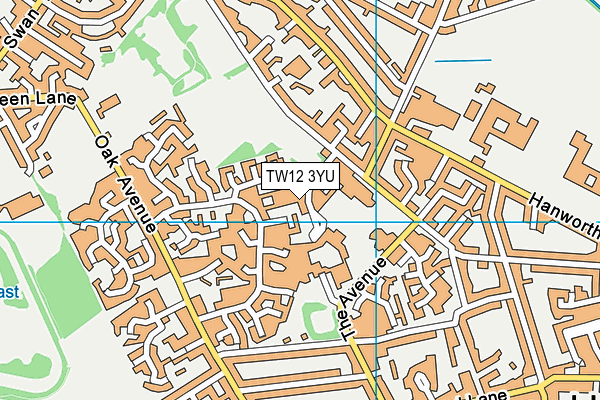 TW12 3YU map - OS VectorMap District (Ordnance Survey)