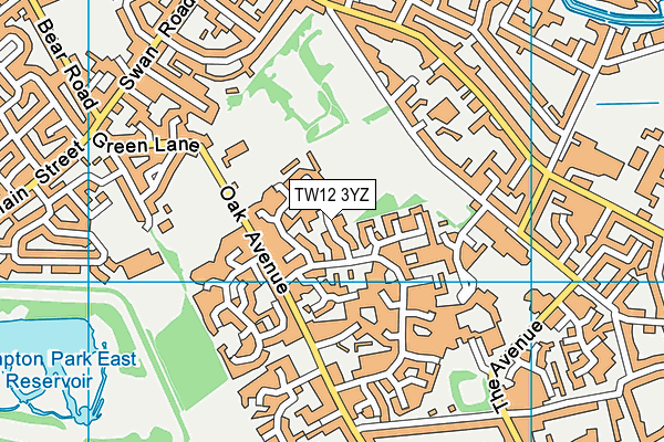 TW12 3YZ map - OS VectorMap District (Ordnance Survey)