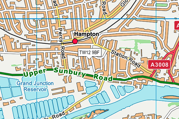 TW12 9BF map - OS VectorMap District (Ordnance Survey)