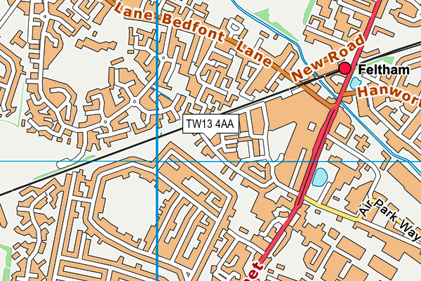 TW13 4AA map - OS VectorMap District (Ordnance Survey)