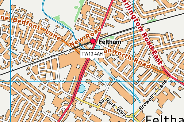Anytime Fitness (Feltham) map (TW13 4AH) - OS VectorMap District (Ordnance Survey)