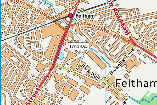 TW13 4AQ map - OS VectorMap District (Ordnance Survey)