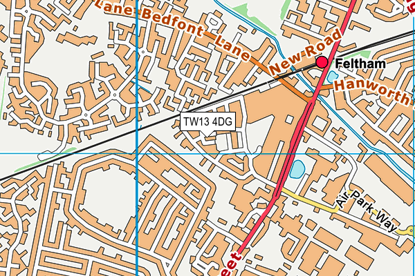 TW13 4DG map - OS VectorMap District (Ordnance Survey)