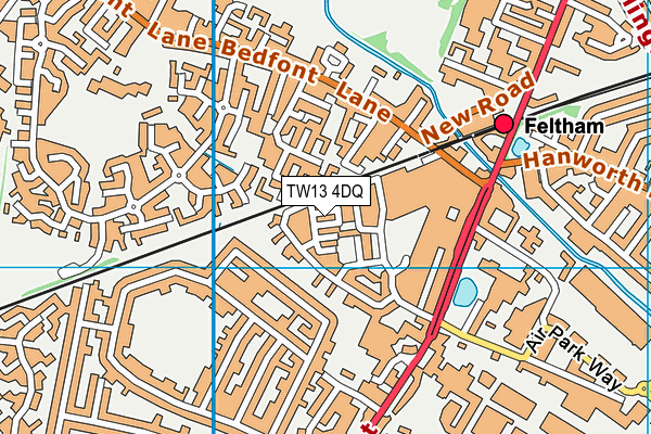 TW13 4DQ map - OS VectorMap District (Ordnance Survey)