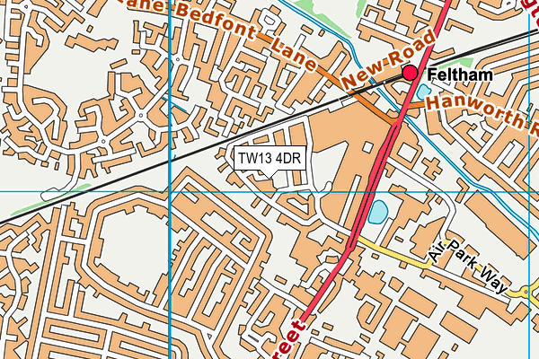 TW13 4DR map - OS VectorMap District (Ordnance Survey)