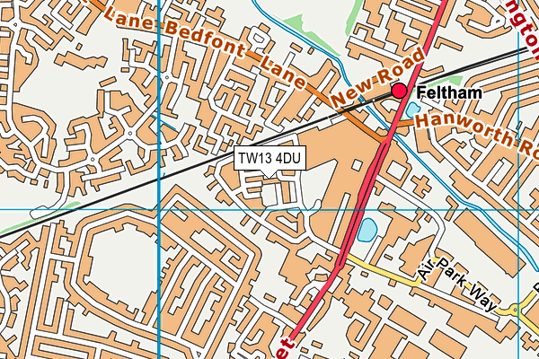 TW13 4DU map - OS VectorMap District (Ordnance Survey)