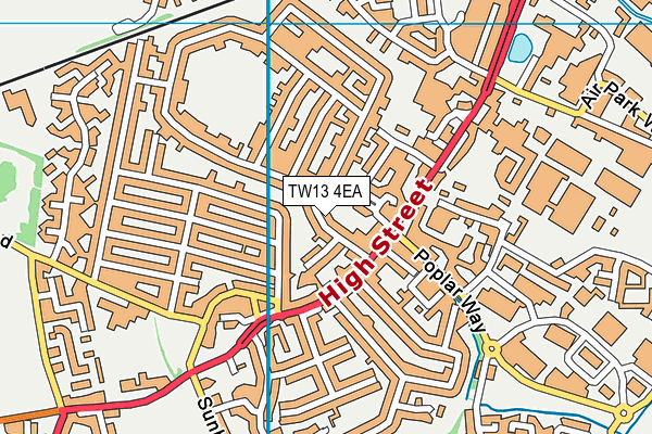 TW13 4EA map - OS VectorMap District (Ordnance Survey)