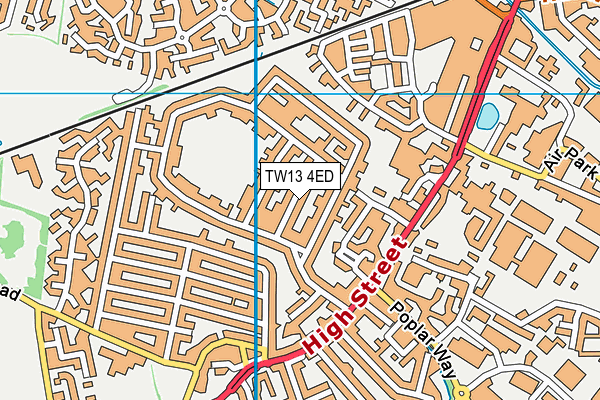 TW13 4ED map - OS VectorMap District (Ordnance Survey)