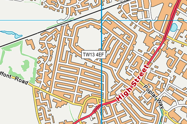 TW13 4EF map - OS VectorMap District (Ordnance Survey)