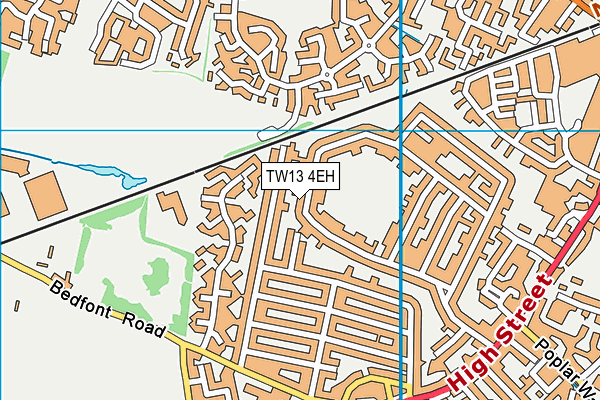 TW13 4EH map - OS VectorMap District (Ordnance Survey)