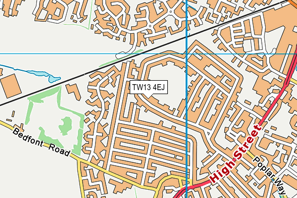TW13 4EJ map - OS VectorMap District (Ordnance Survey)