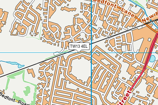 TW13 4EL map - OS VectorMap District (Ordnance Survey)