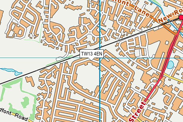 TW13 4EN map - OS VectorMap District (Ordnance Survey)