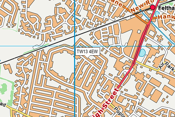 TW13 4EW map - OS VectorMap District (Ordnance Survey)