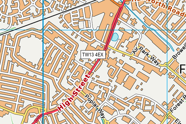 TW13 4EX map - OS VectorMap District (Ordnance Survey)