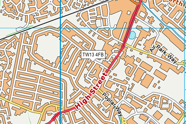 TW13 4FB map - OS VectorMap District (Ordnance Survey)
