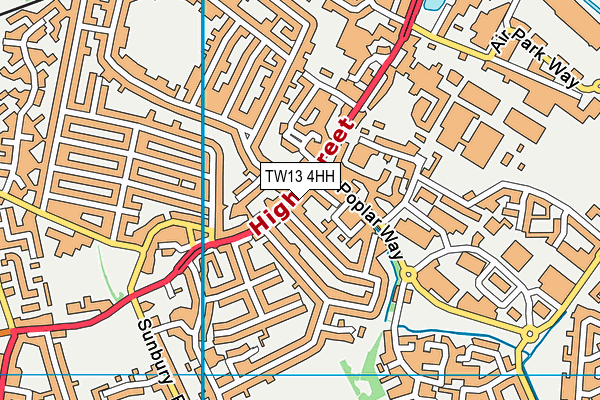 TW13 4HH map - OS VectorMap District (Ordnance Survey)