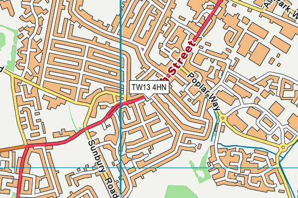 TW13 4HN map - OS VectorMap District (Ordnance Survey)