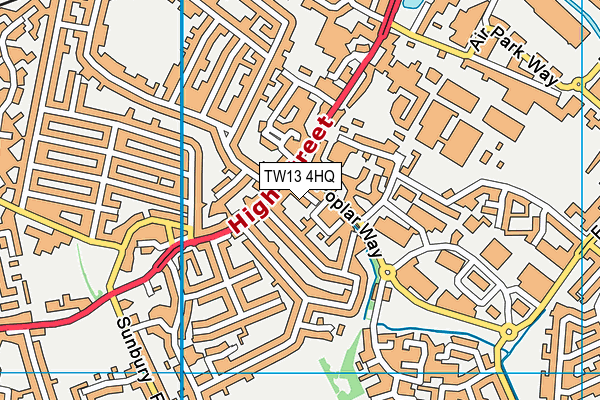 TW13 4HQ map - OS VectorMap District (Ordnance Survey)