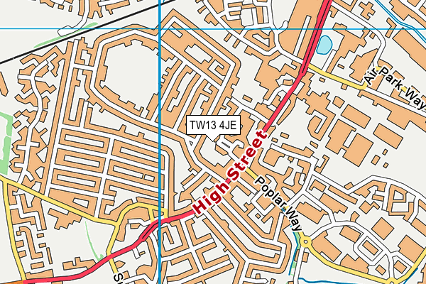 TW13 4JE map - OS VectorMap District (Ordnance Survey)