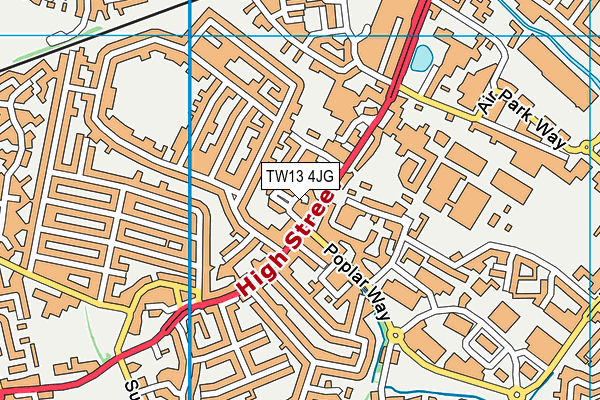 TW13 4JG map - OS VectorMap District (Ordnance Survey)