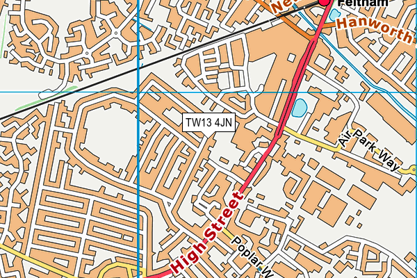TW13 4JN map - OS VectorMap District (Ordnance Survey)